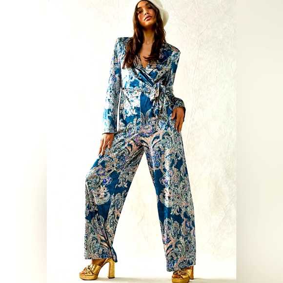 Free People Pants - Free People Delphine Velvet Jumpsuit